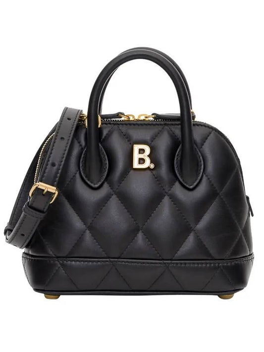 Luxury Balenciaga Ville Quilted Leather Top Handle Cross Bag Black