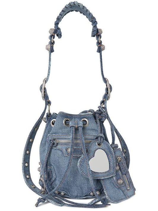 Luxury Balenciaga Le Cagole XS Bucket Bag Blue