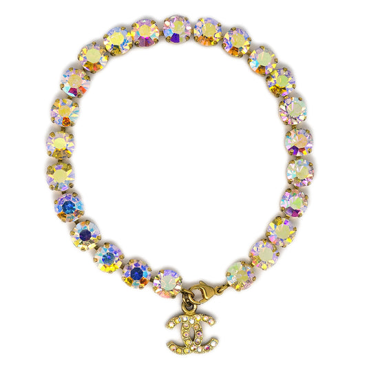 Luxury Chanel Anklet Gold Rhinestone 95P