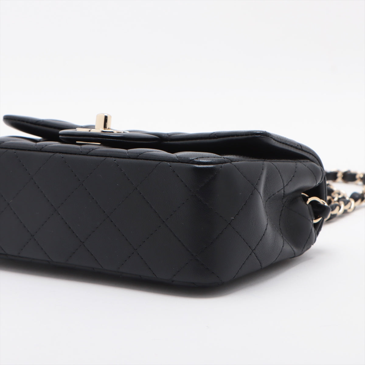 Chanel Mini Matrasse 20  Single Chain Single Chain Bag Black Silver  A69900