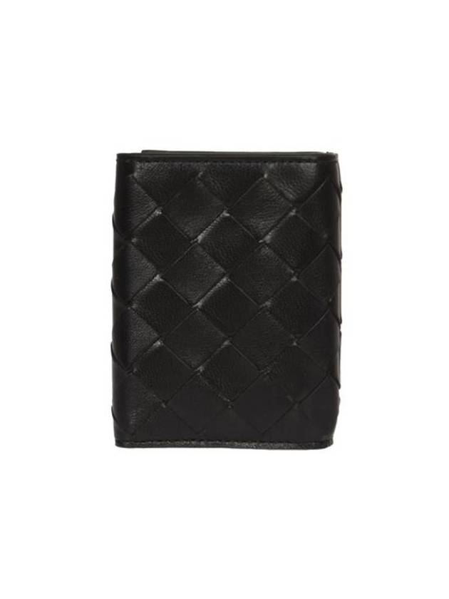 Luxury Bottega Veneta Intrecciato Continental Leather Half Wallet Black