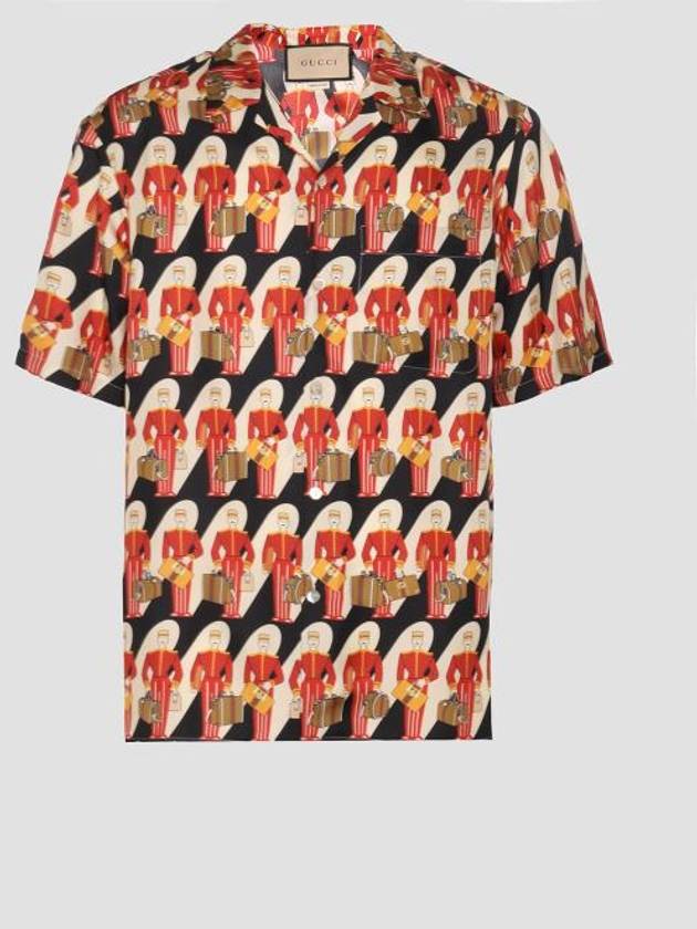 Luxury Gucci Trending 2025 Porter Print Silk Short Sleeve Shirt