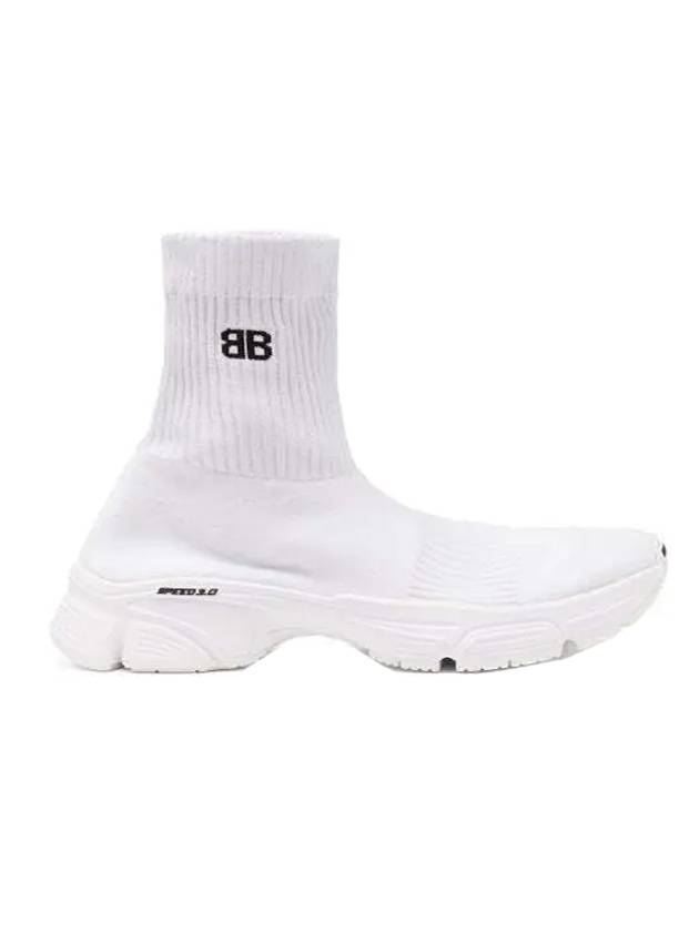 Luxury Balenciaga Men's Speed 30 Knit High Top Sneakers White