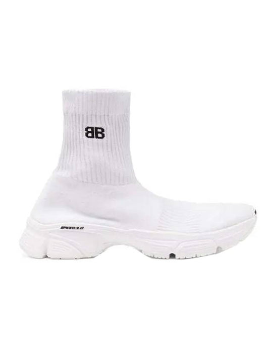 Luxury Balenciaga Men's Speed 30 Knit High Top Sneakers White