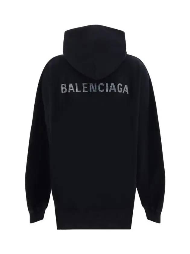 Luxury Balenciaga Logo Back Large Fit Hoodie Black
