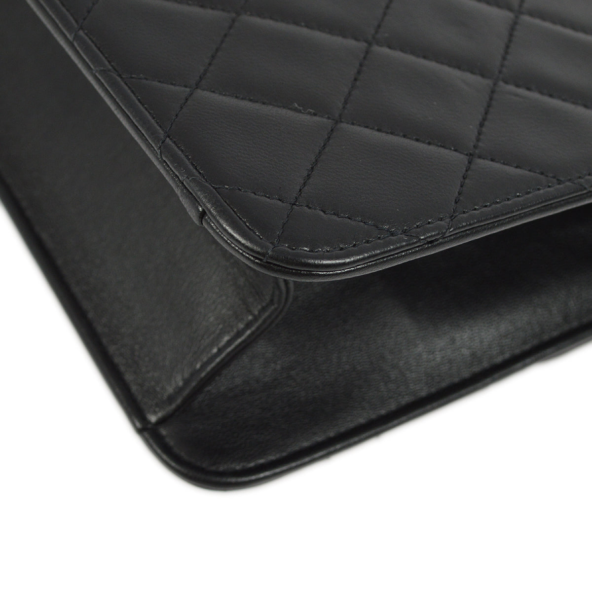 Chanel 1997-1999 Lambskin Pushlock Medium Half Flap Shoulder Bag