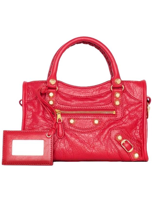 Luxury Balenciaga Giant City Mini Leather Tote Bag Red