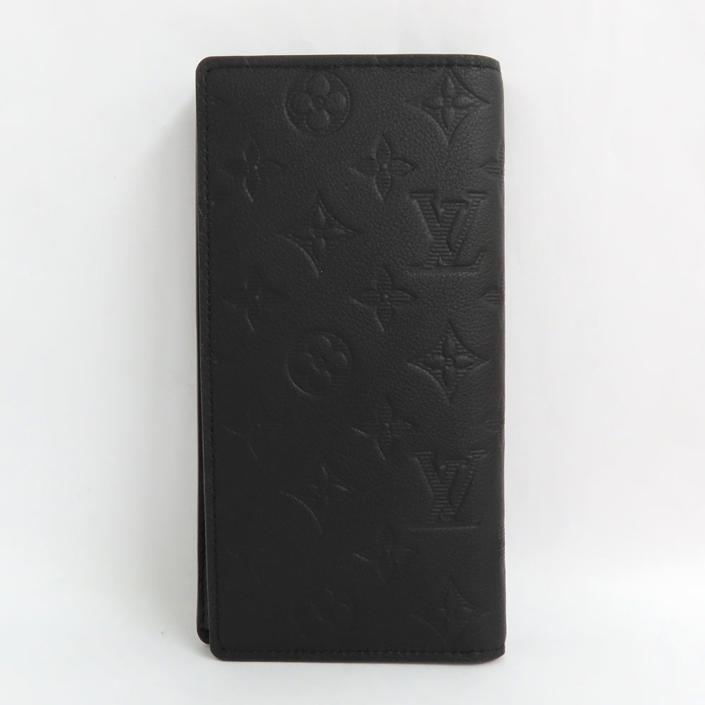Louis Vuitton Portefolio Braza M62900 Monogram Shadow Two Fold Long Wallet New Black Leather  (New)