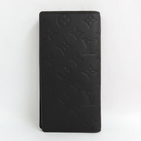 Louis Vuitton Portefolio Braza M62900 Monogram Shadow Two Fold Long Wallet New Black Leather (New)