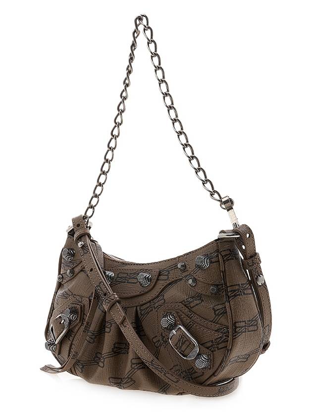 Luxury Balenciaga Le Cagole BB Monogram Mini Shoulder Bag Brown