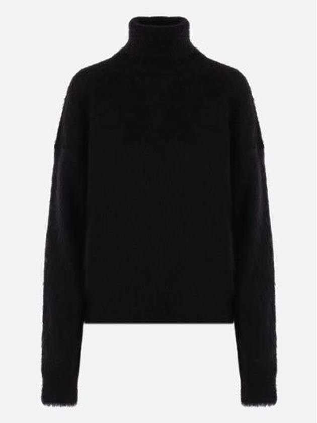 Luxury Saint Laurent Women's Mohair Blend Turtleneck Black
