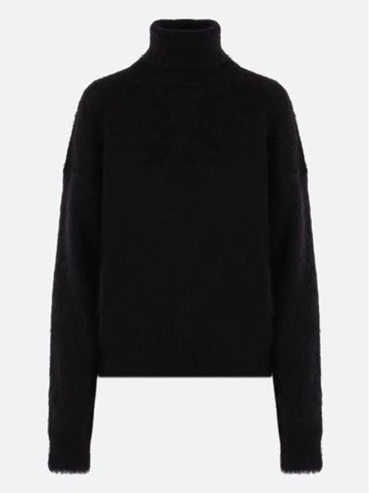 Luxury Saint Laurent Women's Mohair Blend Turtleneck Black