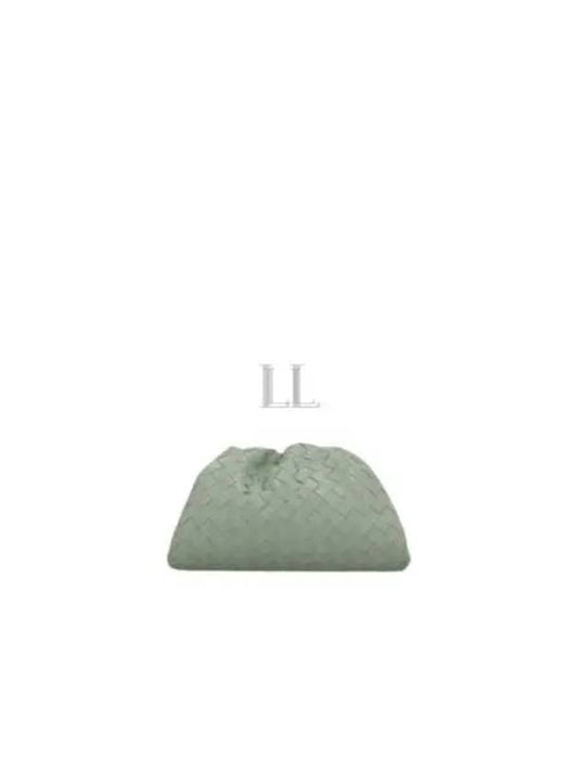 Luxury Bottega Veneta Intrecciato Small Leather Pouch Bag Mint