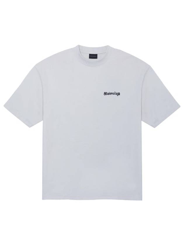 Luxury Balenciaga Logo Crew Neck Short Sleeve T-Shirt White