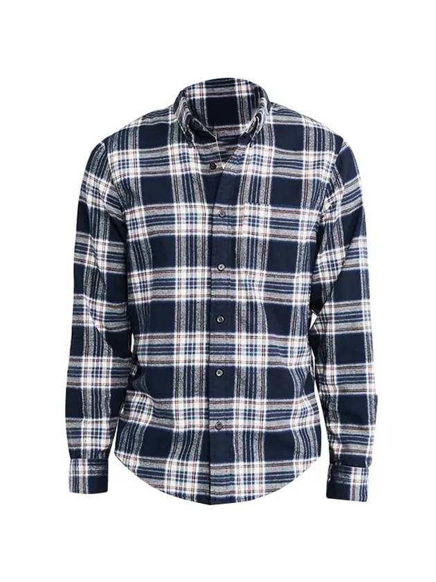 Luxury Saint Laurent Women's Classic Western Check Shirt Blue