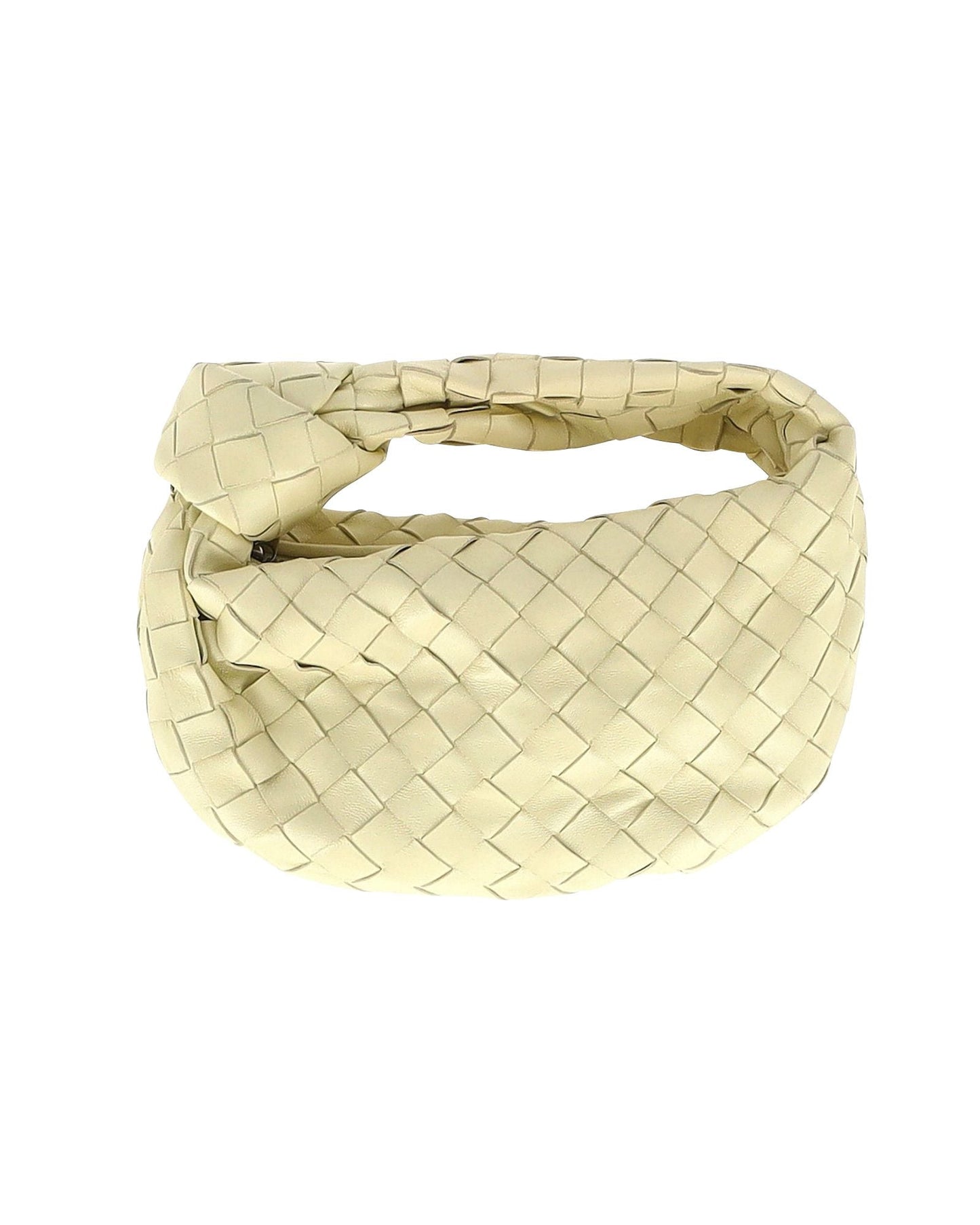 Luxury Bottega Veneta Mini Jodie Shoulder Bag in Cream Leather