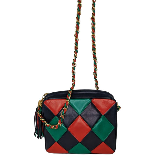 Luxury Chanel bag Vintage Harlequin Tassel Camera Shoulder Bag