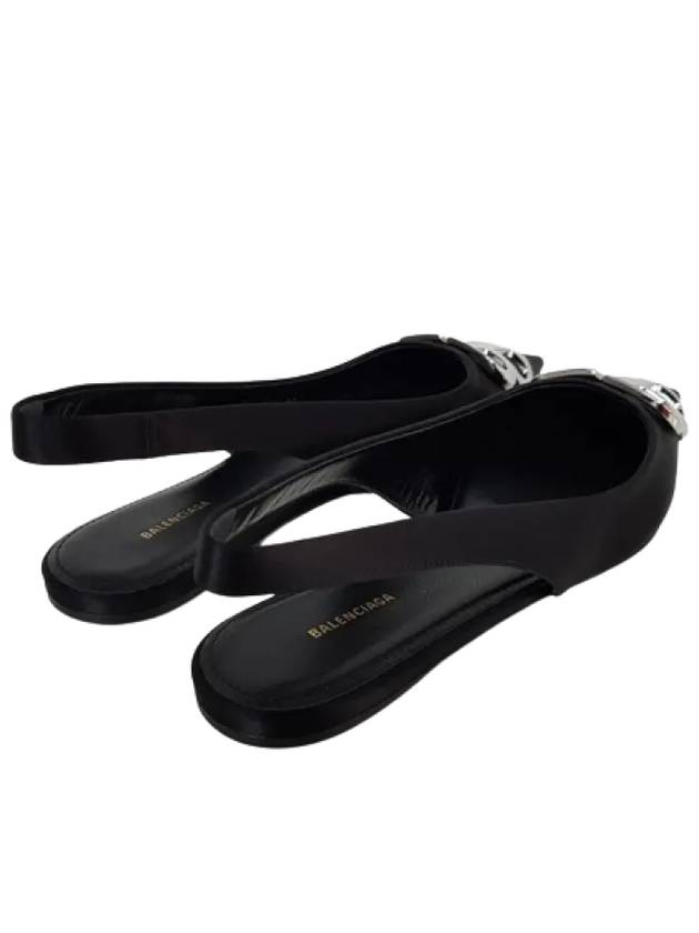 Luxury Balenciaga BB Logo Slingback Flat Black