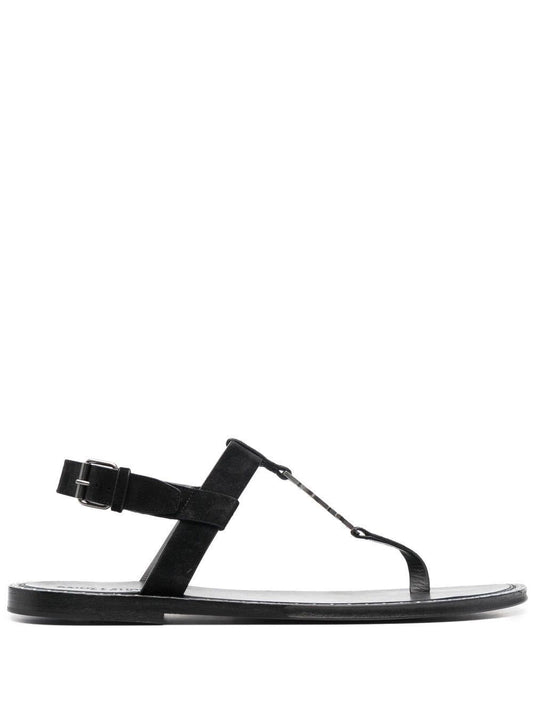 Luxury Saint Laurent Men's Cassandra Sandals in Nero | Size 42 | 7322291NZAA1000