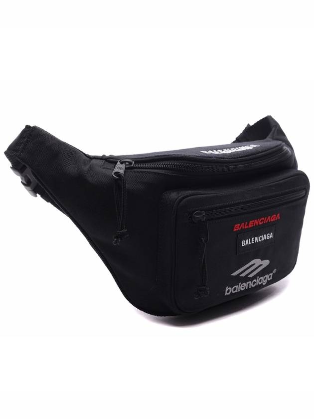 Luxury Balenciaga Explorer Logo Belt Bag Black