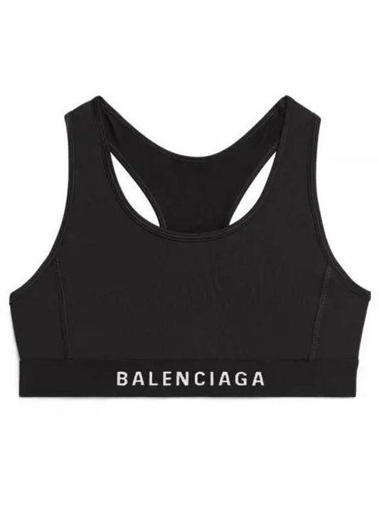 Luxury Balenciaga WoMen's Athletic Sports Bra Black