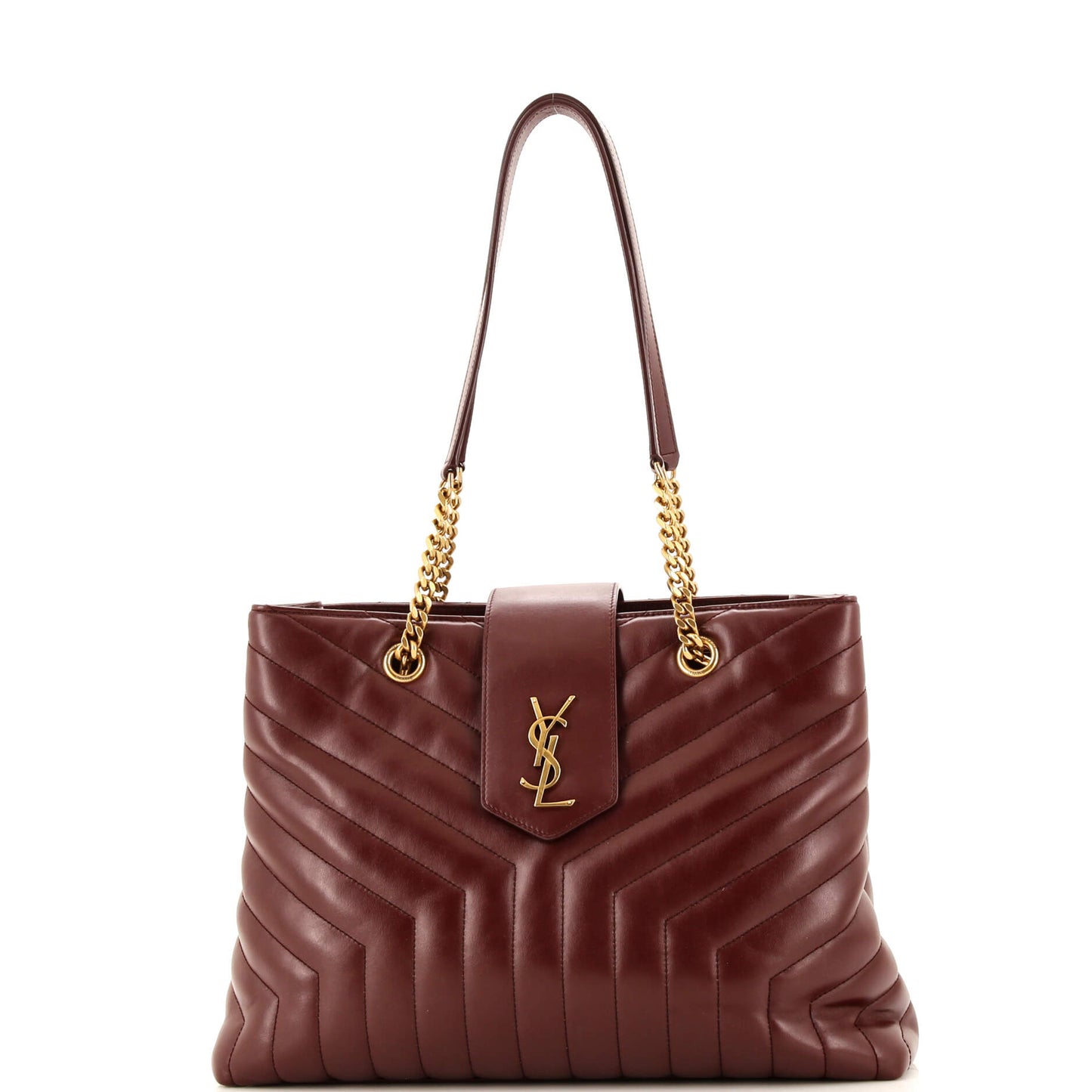 Luxury Saint Laurent LouLou Tote Matelasse Chevron Leather Large