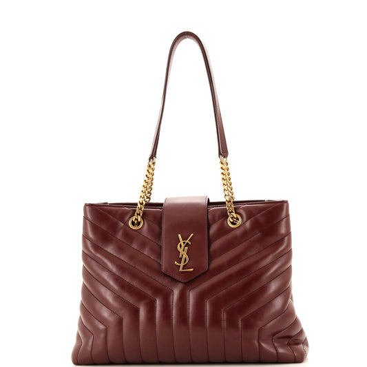 Luxury Saint Laurent LouLou Tote Matelasse Chevron Leather Large