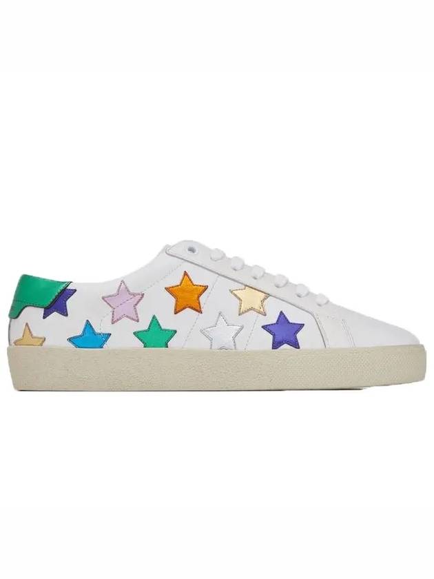 Luxury Saint Laurent Women's California Multimetal Star Low Top Sneakers White