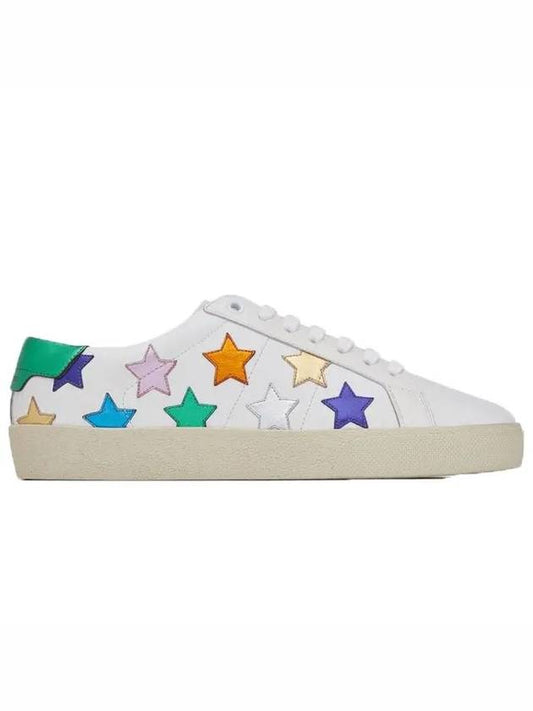 Luxury Saint Laurent Women's California Multimetal Star Low Top Sneakers White