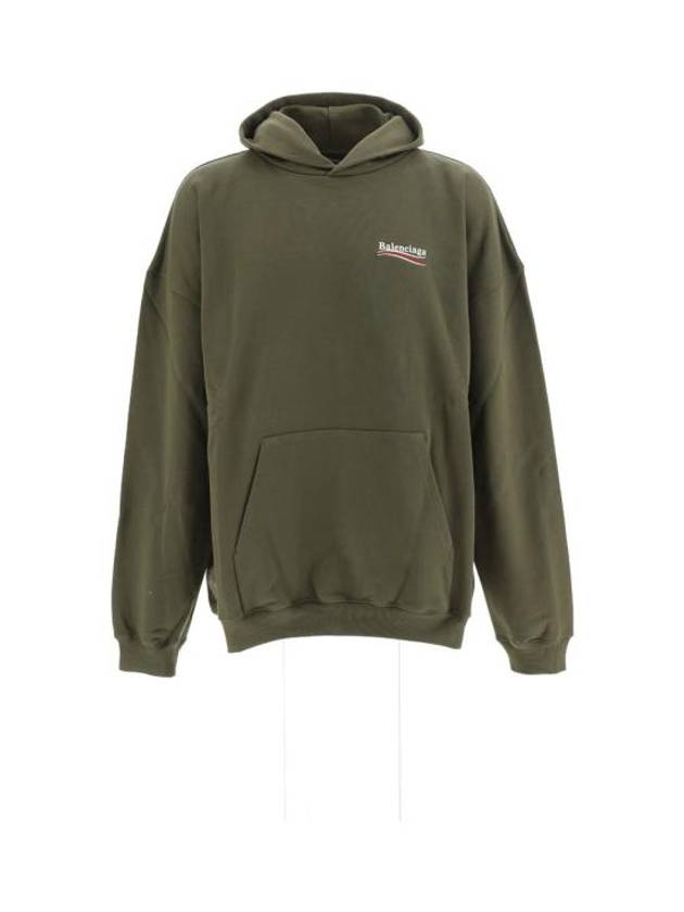 Luxury Balenciaga Men's Political Campaign Large Fit Hoodie Khaki