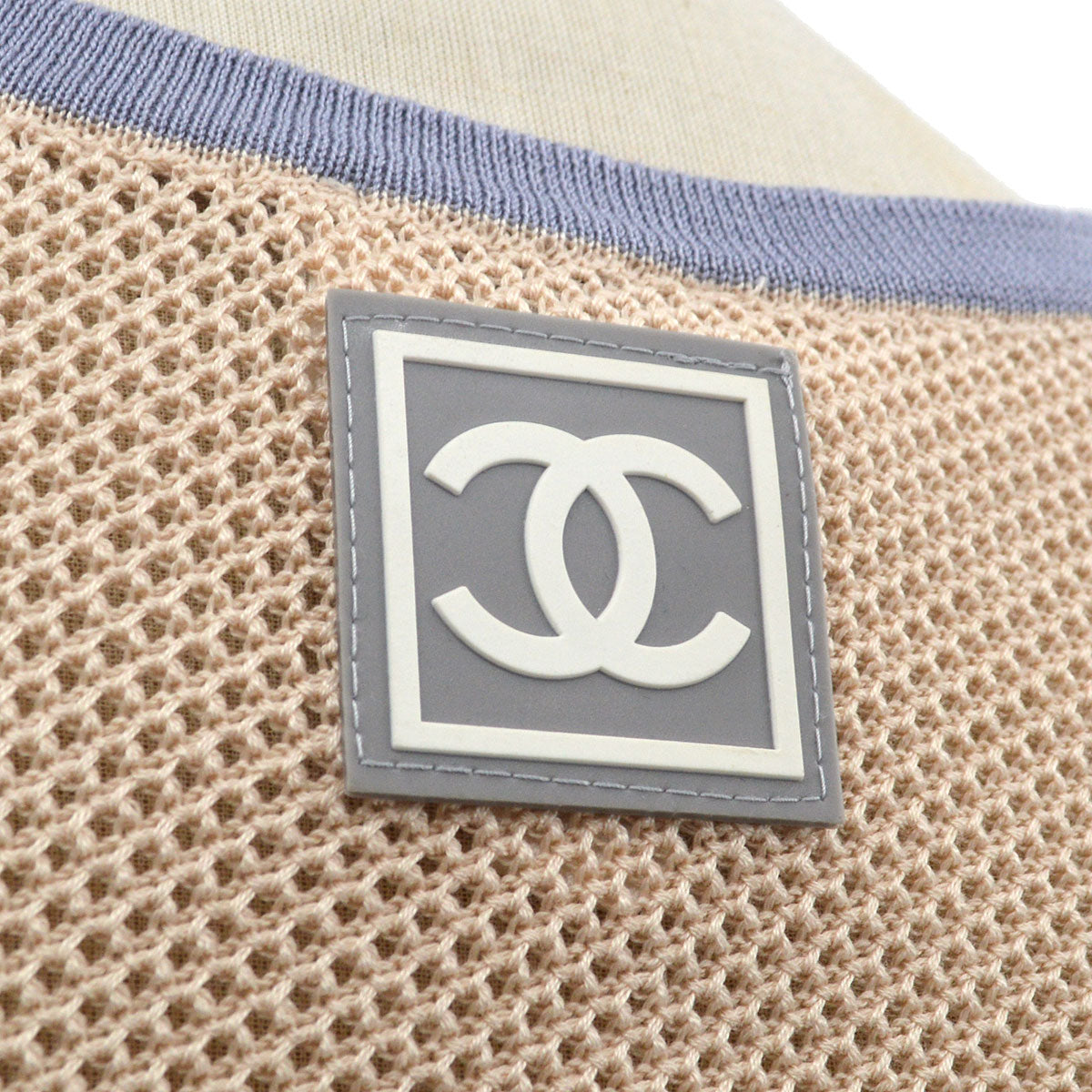 Luxury Chanel 2003 CC logo-patch mesh T-shirt #42