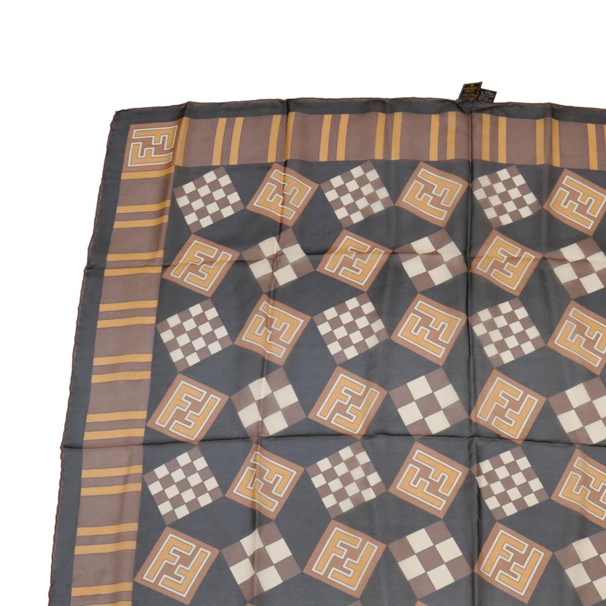 Luxury FendiZucca Scarf Silk Brown Blackac1750
