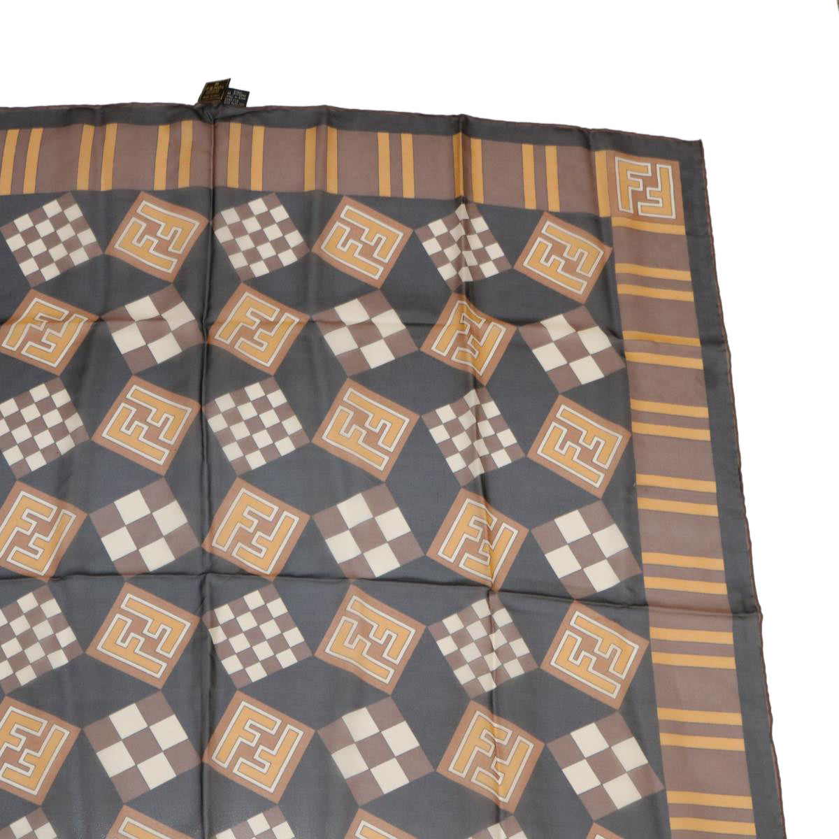 Luxury FendiZucca Scarf Silk Brown Blackac1750