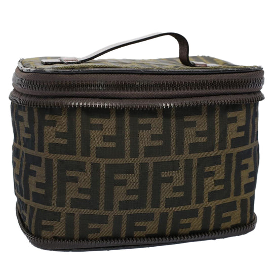 Luxury FendiZucca Canvas Vanity Cosmetic Pouch Brownac2172