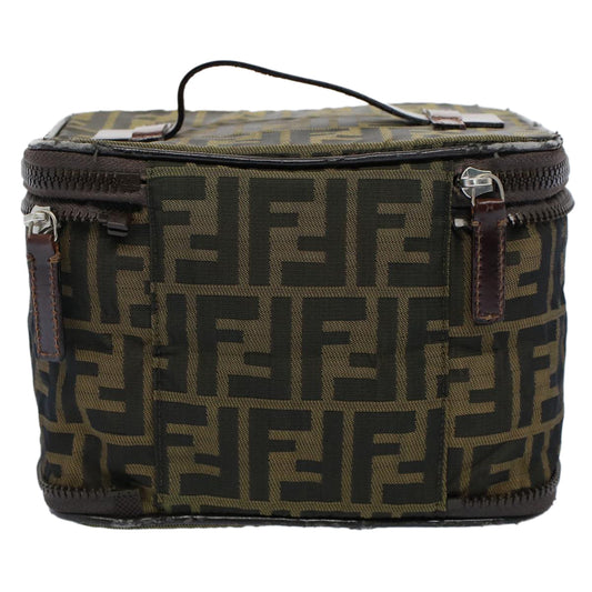 Luxury FendiZucca Canvas Vanity Cosmetic Pouch Brownac2172