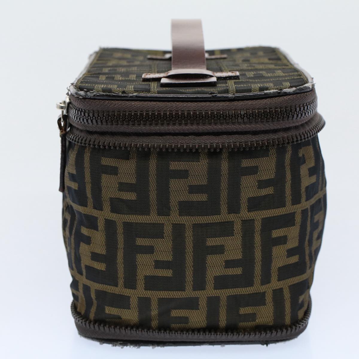 Luxury FendiZucca Canvas Vanity Cosmetic Pouch Brownac2172
