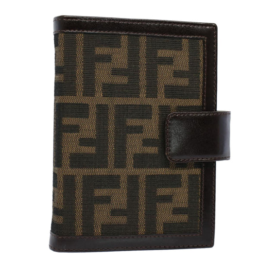 Luxury FendiZucca Canvas Agenda Day Planner Cover Brownac2173