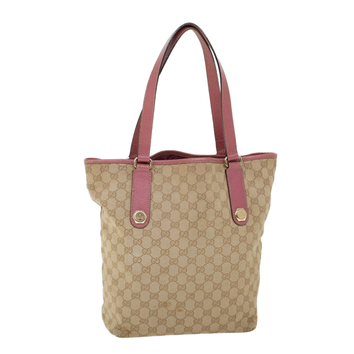Luxury Gucci GG Canvas Shoulder Bag Canvas Leather Beige Pink  ac2175