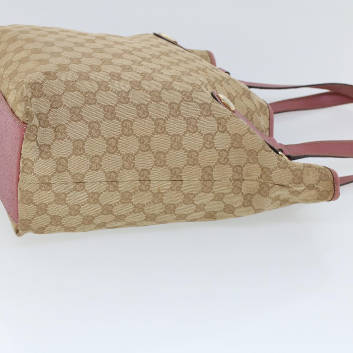 Luxury Gucci GG Canvas Shoulder Bag Canvas Leather Beige Pink  ac2175