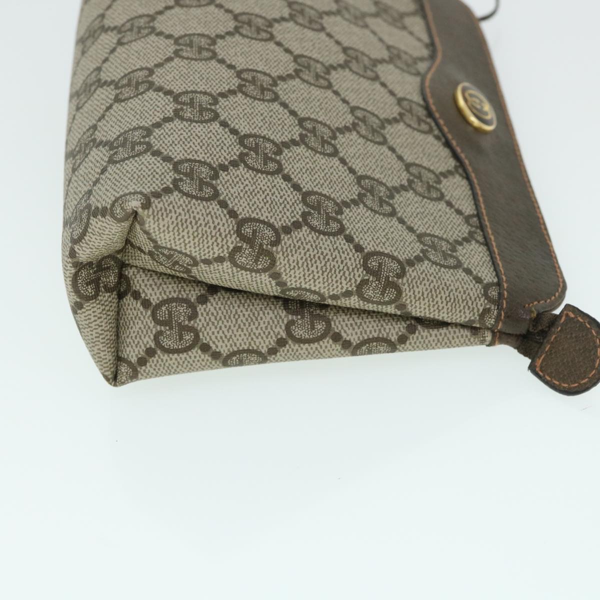 Luxury Gucci GG Canvas Pouch PVC Leather Beige 89 01 020  ac2194