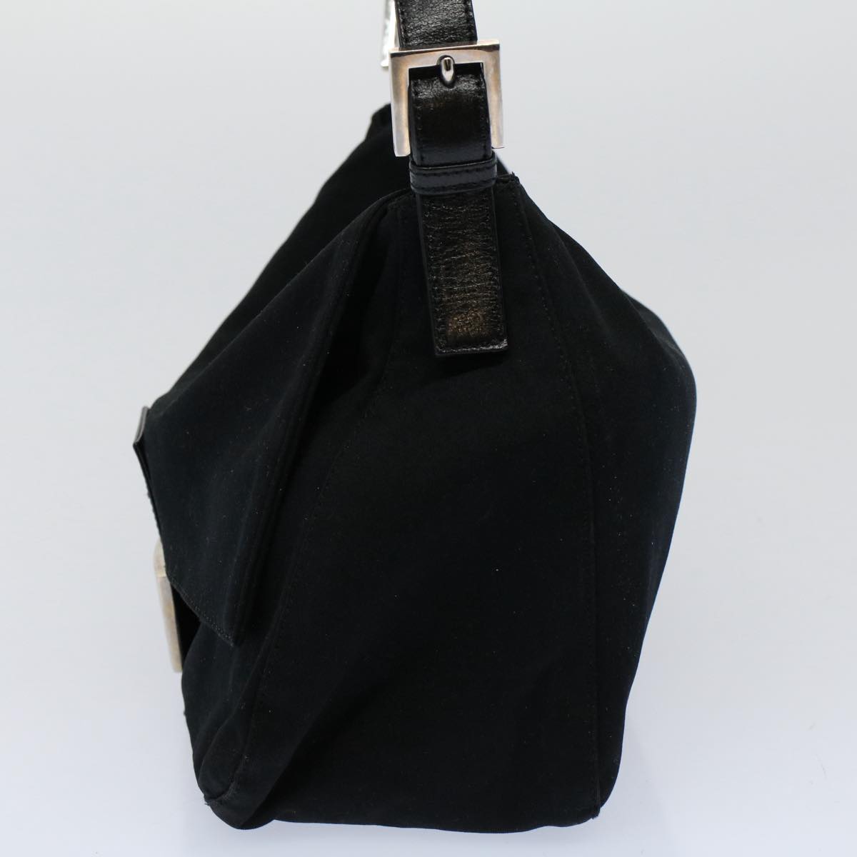 Luxury FendiMamma Baguette Shoulder Bag Nylon Blackac2413