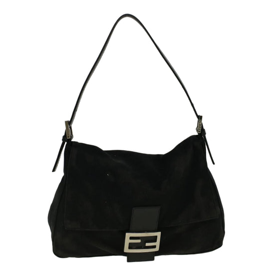 Luxury FendiMamma Baguette Shoulder Bag Nylon Blackac2482