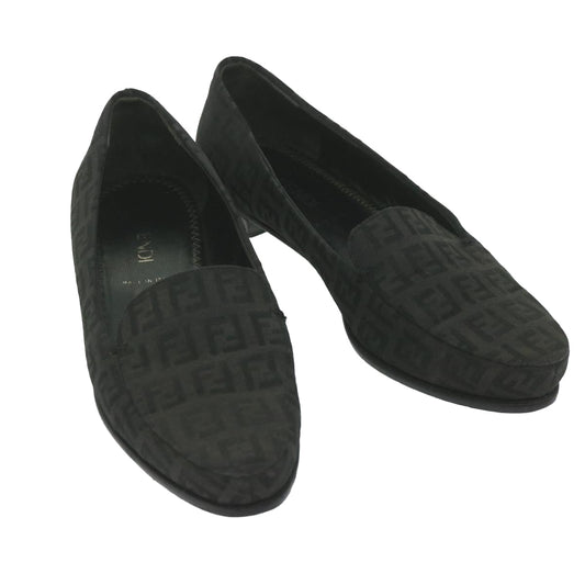 Luxury FendiZucchino Canvas loafers shoes Blackac2503