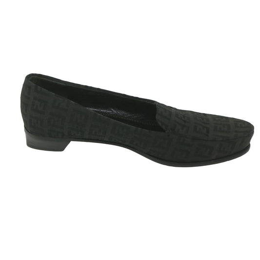 Luxury FendiZucchino Canvas loafers shoes Blackac2503