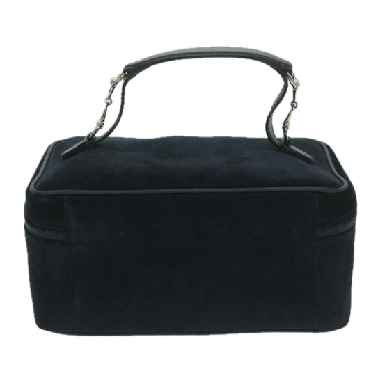 GUCCI Horsebit Vanity Cosmetic Pouch Suede Navy  ac2518