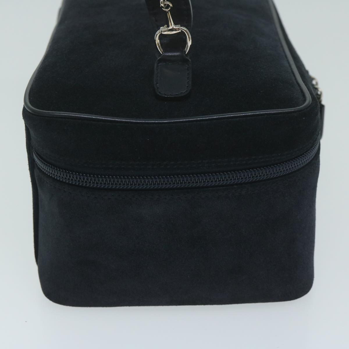 GUCCI Horsebit Vanity Cosmetic Pouch Suede Navy  ac2518