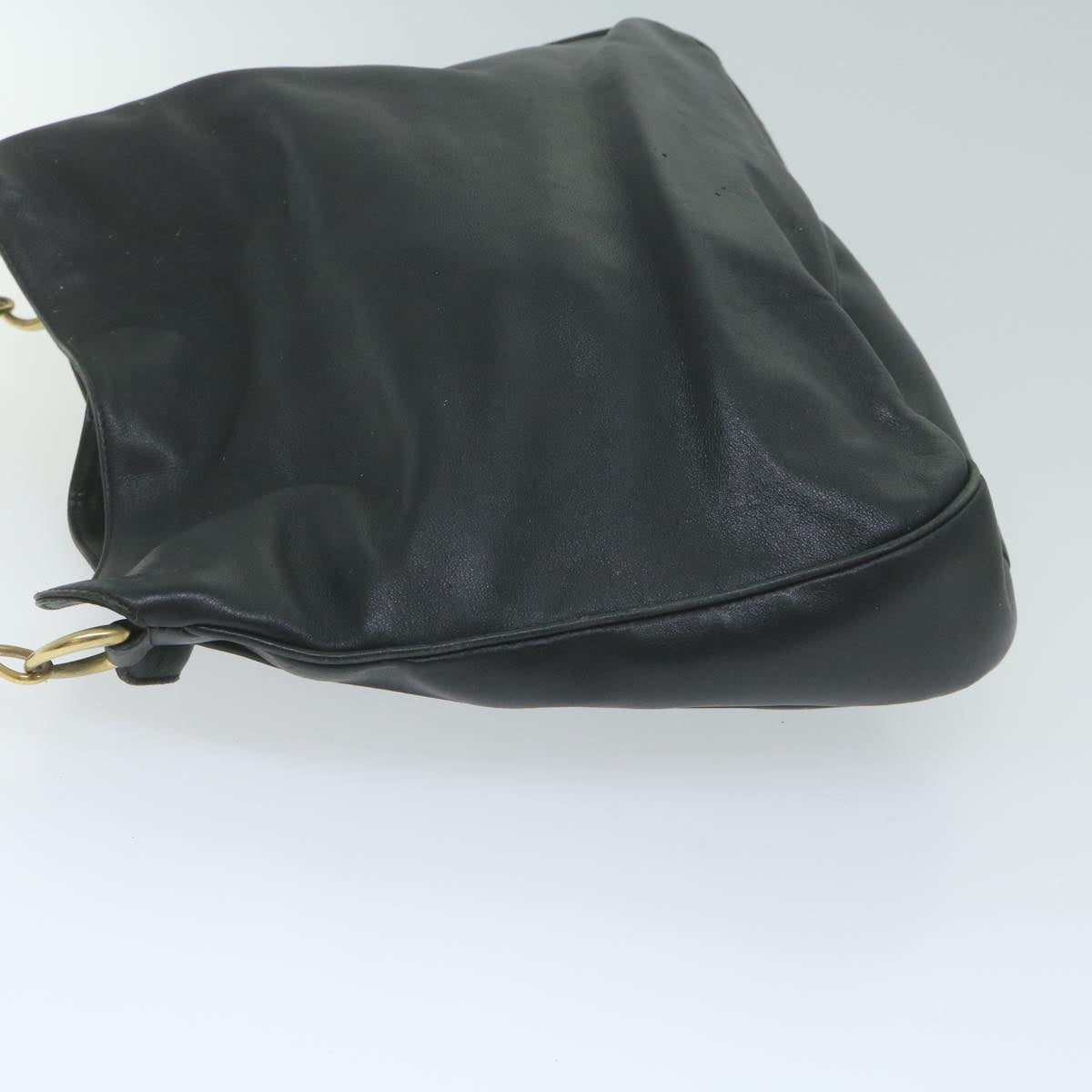 GUCCI Bamboo Shoulder Bag Leather 2way Black  ac2540