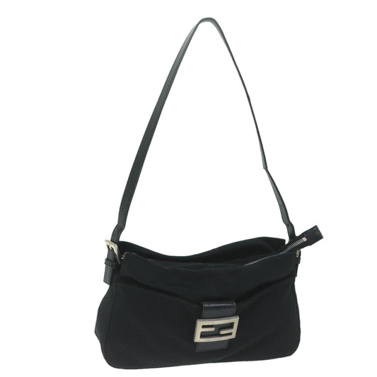 Luxury FendiMamma Baguette Shoulder Bag Nylon Blackac2541