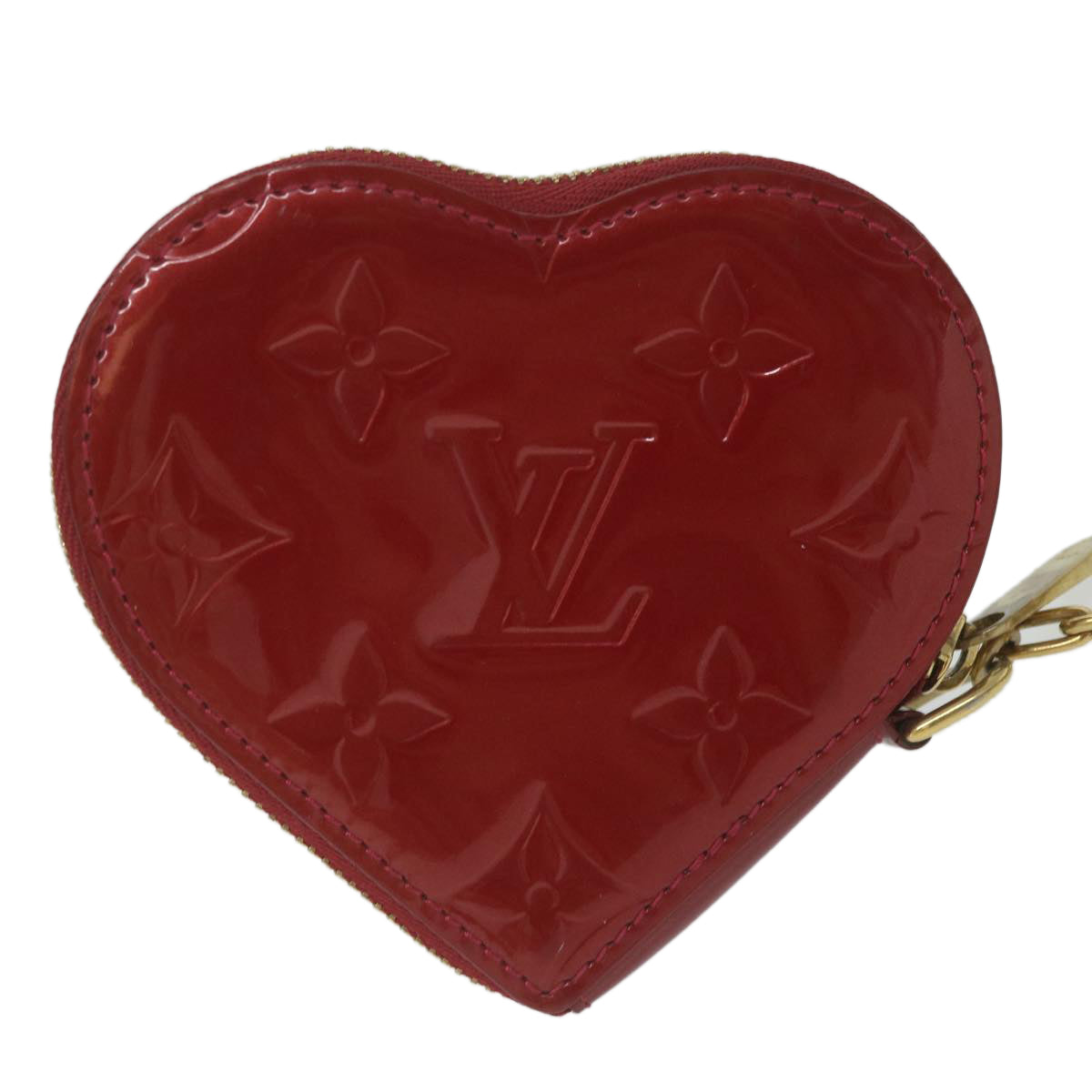 LOUIS VUITTON Vernis Porte Monnaie Coeur Purse Rose Indian M90006 LV ac2595