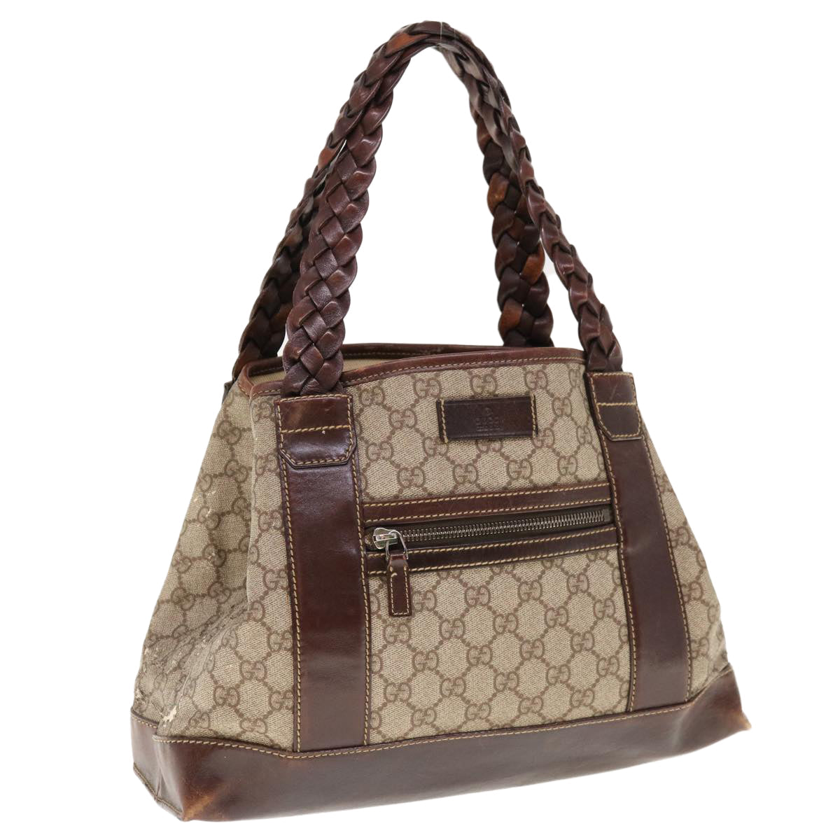 GUCCI GG Supreme Hand Bag PVC Leather Beige  ac2607